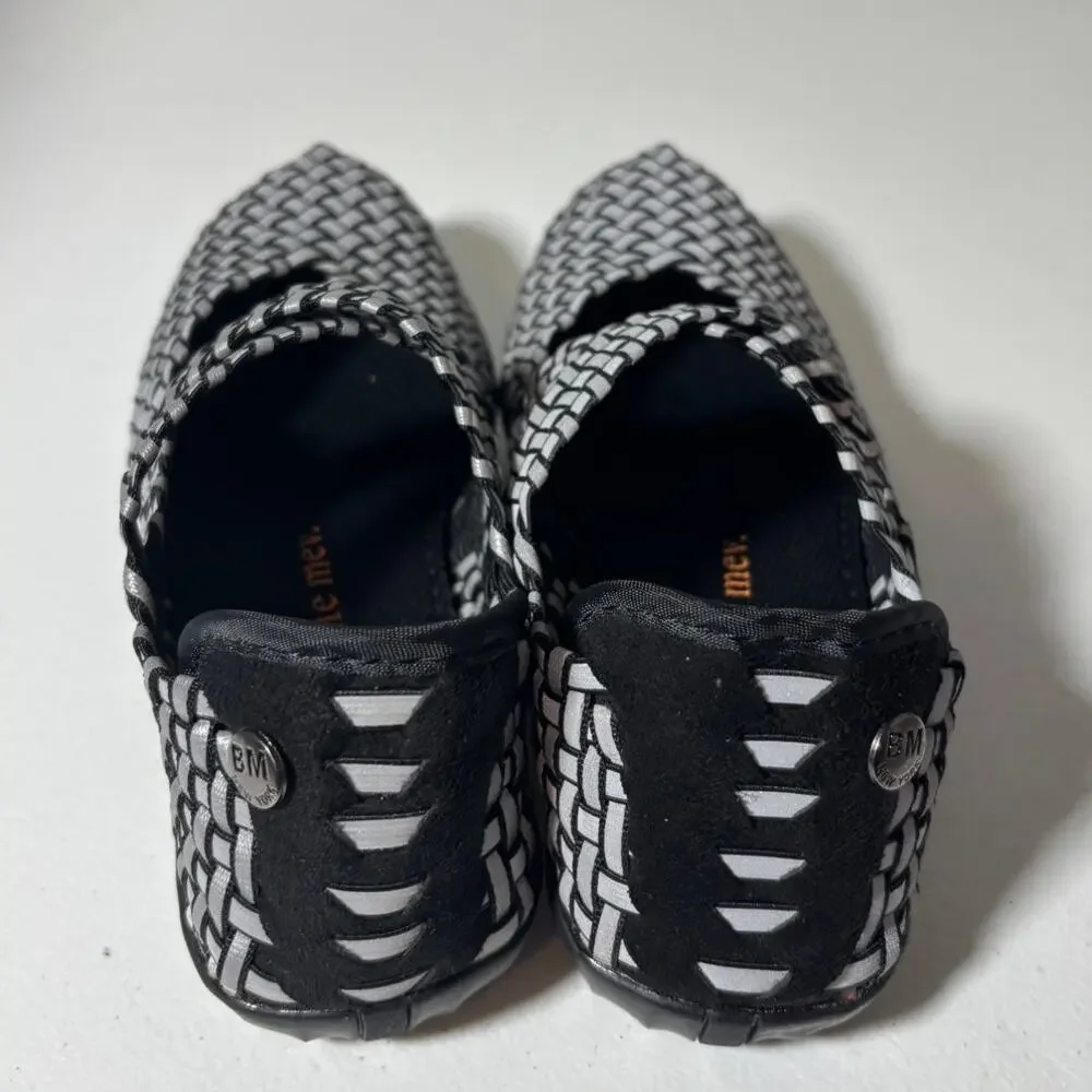 Bernie Mev NWOT Size 5 (EU 36) Margo Mary Jane Flats Slip-On Comfort Gray/Black
